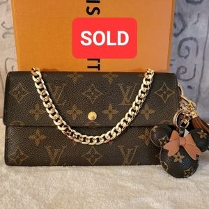 AUTHENTIC Louis Vuitton LV Long Wallet  Portefeuille Sarah Browns Monogram